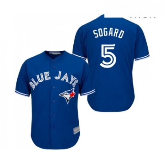 Mens Toronto Blue Jays 5 Eric Sogard Replica Blue Alternate Baseball Jersey Mens Toronto Blue Jays 5 Eric Sogard Replica Blue Alternate Baseball Jersey