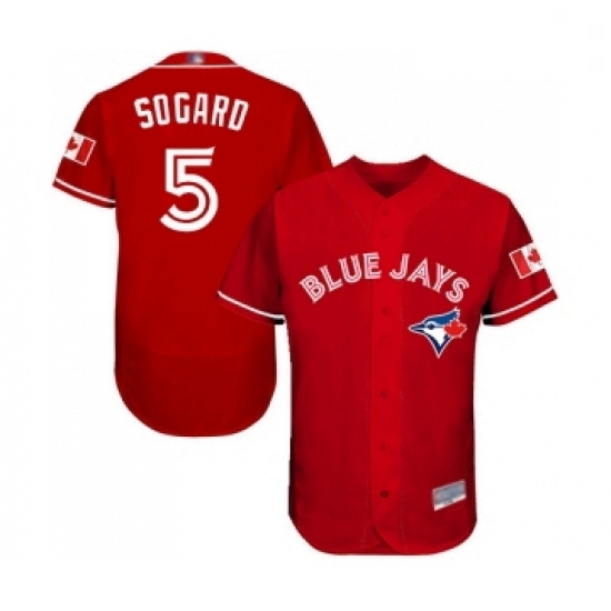 Mens Toronto Blue Jays 5 Eric Sogard Scarlet Alternate Flex Base Authentic Collection MLB Jersey Mens Toronto Blue Jays 5 Eric Sogard Scarlet Alternate Flex Base Authentic Collection MLB Jersey