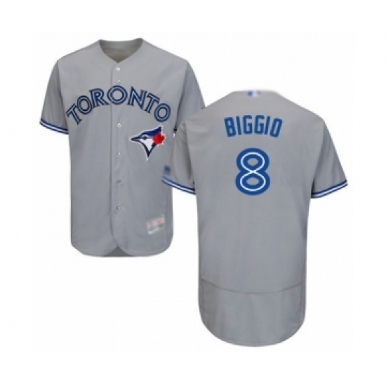 Men's Toronto Blue Jays #8 Cavan Biggio Grey Road Flex Base Authentic Collection Baseball Player Jersey Men's Toronto Blue Jays #8 Cavan Biggio Grey Road Flex Base Authentic Collection Baseball Player Jersey