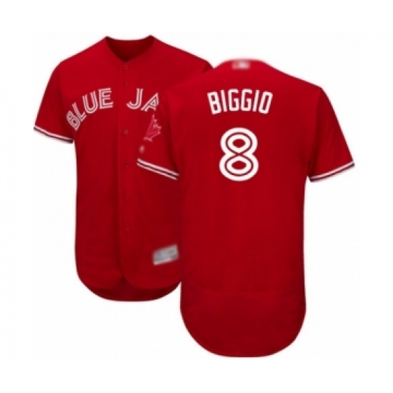 Men's Toronto Blue Jays #8 Cavan Biggio Scarlet Alternate Flex Base Authentic Collection Alternate Baseball Player Jersey Men's Toronto Blue Jays #8 Cavan Biggio Scarlet Alternate Flex Base Authentic Collection Alternate Baseball Player Jersey