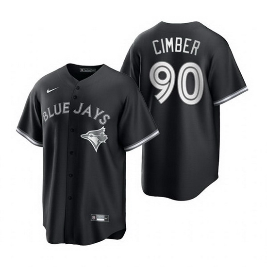 Mens Toronto Blue Jays #90 Adam Cimber Nike Black White Collection Jersey Mens Toronto Blue Jays #90 Adam Cimber Nike Black White Collection Jersey