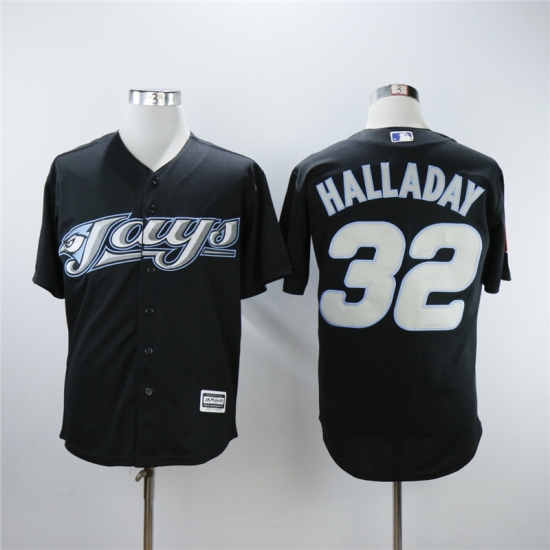 Men's Toronto Blue Jays Jerseys #32 Roy Halladay Jerseys Black 2008 Men's Toronto Blue Jays Jerseys #32 Roy Halladay Jerseys Black 2008