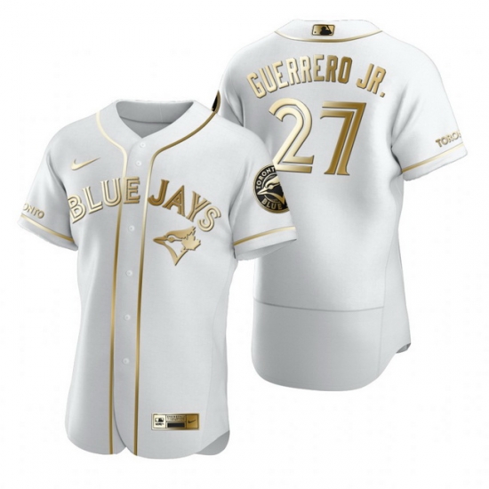 Toronto Blue Jays 27 Vladimir Guerrero Jr. White Nike Mens Authentic Golden Edition MLB Jersey Toronto Blue Jays 27 Vladimir Guerrero Jr. White Nike Mens Authentic Golden Edition MLB Jersey