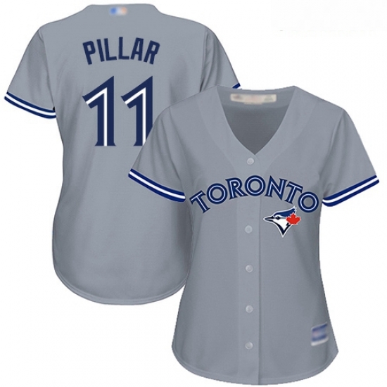 Blue Jays #11 Kevin Pillar Grey Road Women Stitched Baseball Jersey Blue Jays #11 Kevin Pillar Grey Road Women Stitched Baseball Jersey