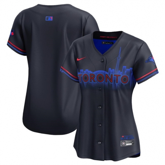 Women Toronto Blue Jays Blank Black 2024 City Connect Limited Stitched Baseball Jersey Women Toronto Blue Jays Blank Black 2024 City Connect Limited Stitched Baseball Jersey