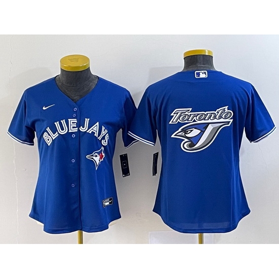 Women Toronto Blue Jays Blue Team Big Logo Stitched Baseball Jersey Women Toronto Blue Jays Blue Team Big Logo Stitched Baseball Jersey
