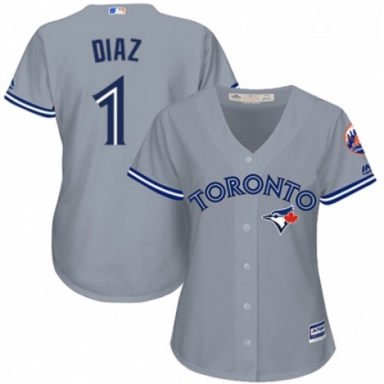 Womens Majestic Toronto Blue Jays 1 Aledmys Diaz Authentic Grey Road MLB Jersey Womens Majestic Toronto Blue Jays 1 Aledmys Diaz Authentic Grey Road MLB Jersey