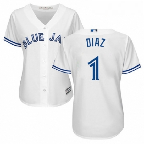 Womens Majestic Toronto Blue Jays 1 Aledmys Diaz Replica White Home MLB Jersey Womens Majestic Toronto Blue Jays 1 Aledmys Diaz Replica White Home MLB Jersey