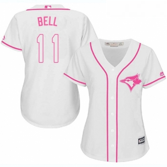 Womens Majestic Toronto Blue Jays 11 George Bell Replica White Fashion Cool Base MLB Jersey Womens Majestic Toronto Blue Jays 11 George Bell Replica White Fashion Cool Base MLB Jersey