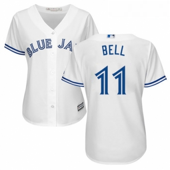 Womens Majestic Toronto Blue Jays 11 George Bell Replica White Home MLB Jersey Womens Majestic Toronto Blue Jays 11 George Bell Replica White Home MLB Jersey