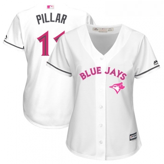 Womens Majestic Toronto Blue Jays 11 Kevin Pillar Authentic White Mothers Day Cool Base MLB Jersey Womens Majestic Toronto Blue Jays 11 Kevin Pillar Authentic White Mothers Day Cool Base MLB Jersey