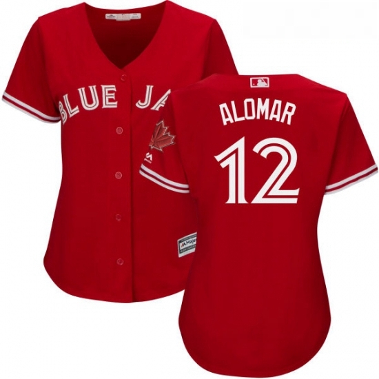 Womens Majestic Toronto Blue Jays 12 Roberto Alomar Authentic Scarlet Alternate MLB Jersey Womens Majestic Toronto Blue Jays 12 Roberto Alomar Authentic Scarlet Alternate MLB Jersey