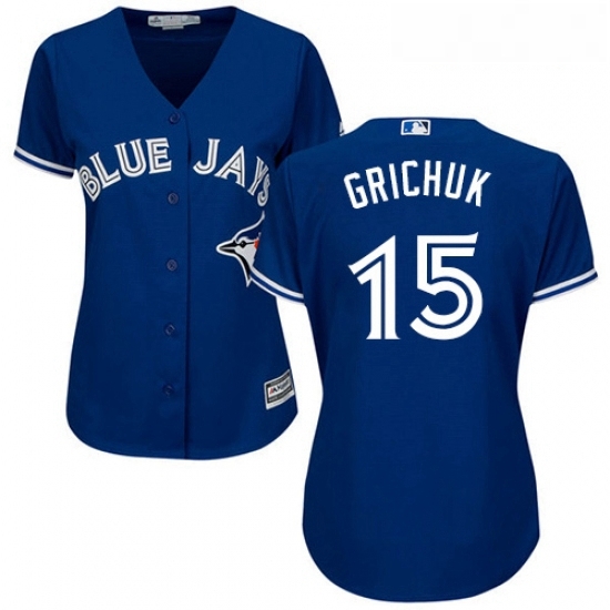 Womens Majestic Toronto Blue Jays 15 Randal Grichuk Replica Blue Alternate MLB Jersey Womens Majestic Toronto Blue Jays 15 Randal Grichuk Replica Blue Alternate MLB Jersey