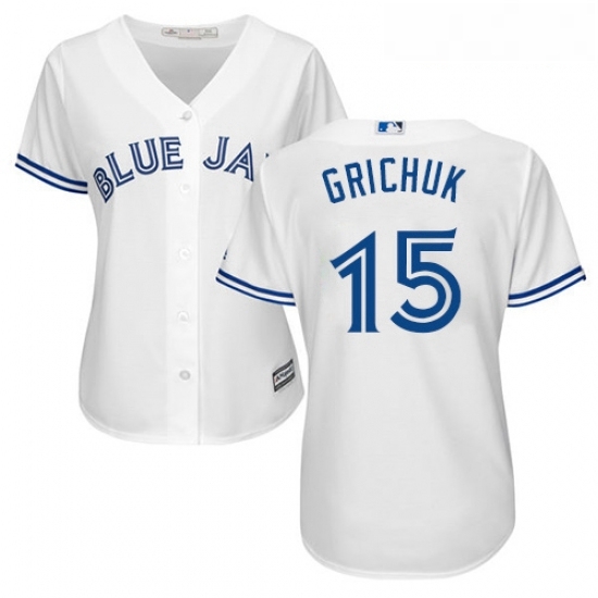 Womens Majestic Toronto Blue Jays 15 Randal Grichuk Replica White Home MLB Jersey 