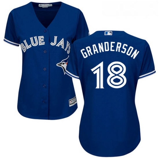 Womens Majestic Toronto Blue Jays 18 Curtis Granderson Replica Blue Alternate MLB Jersey Womens Majestic Toronto Blue Jays 18 Curtis Granderson Replica Blue Alternate MLB Jersey