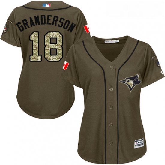 Womens Majestic Toronto Blue Jays 18 Curtis Granderson Replica Green Salute to Service MLB Jersey Womens Majestic Toronto Blue Jays 18 Curtis Granderson Replica Green Salute to Service MLB Jersey