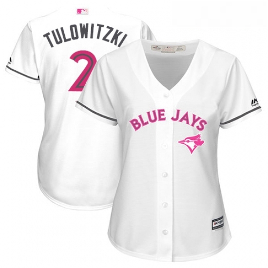 Womens Majestic Toronto Blue Jays 2 Troy Tulowitzki Authentic White Mothers Day Cool Base MLB Jersey Womens Majestic Toronto Blue Jays 2 Troy Tulowitzki Authentic White Mothers Day Cool Base MLB Jersey
