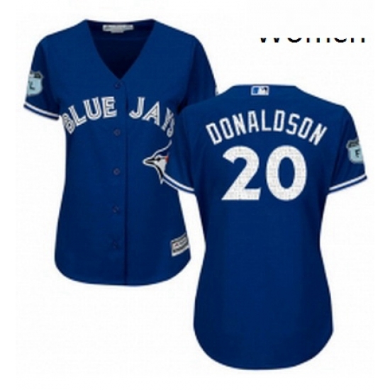 Womens Majestic Toronto Blue Jays 20 Josh Donaldson Authentic Royal Blue 2017 Spring Training Cool Base MLB Jersey Womens Majestic Toronto Blue Jays 20 Josh Donaldson Authentic Royal Blue 2017 Spring Training Cool Base MLB Jersey