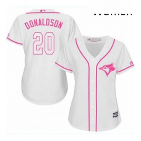 Womens Majestic Toronto Blue Jays 20 Josh Donaldson Authentic White Fashion Cool Base MLB Jersey Womens Majestic Toronto Blue Jays 20 Josh Donaldson Authentic White Fashion Cool Base MLB Jersey