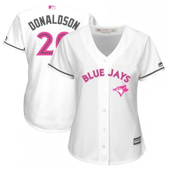Womens Majestic Toronto Blue Jays 20 Josh Donaldson Authentic White Mothers Day Cool Base MLB Jersey Womens Majestic Toronto Blue Jays 20 Josh Donaldson Authentic White Mothers Day Cool Base MLB Jersey