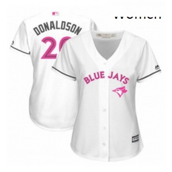 Womens Majestic Toronto Blue Jays 20 Josh Donaldson Replica White Mothers Day Cool Base MLB Jersey Womens Majestic Toronto Blue Jays 20 Josh Donaldson Replica White Mothers Day Cool Base MLB Jersey