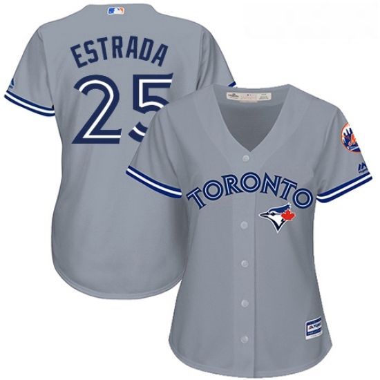 Womens Majestic Toronto Blue Jays 25 Marco Estrada Authentic Grey Road MLB Jersey Womens Majestic Toronto Blue Jays 25 Marco Estrada Authentic Grey Road MLB Jersey