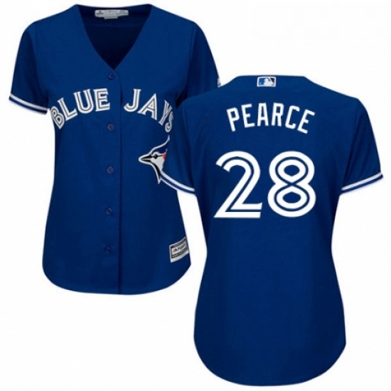 Womens Majestic Toronto Blue Jays 28 Steve Pearce Replica Blue Alternate MLB Jersey Womens Majestic Toronto Blue Jays 28 Steve Pearce Replica Blue Alternate MLB Jersey
