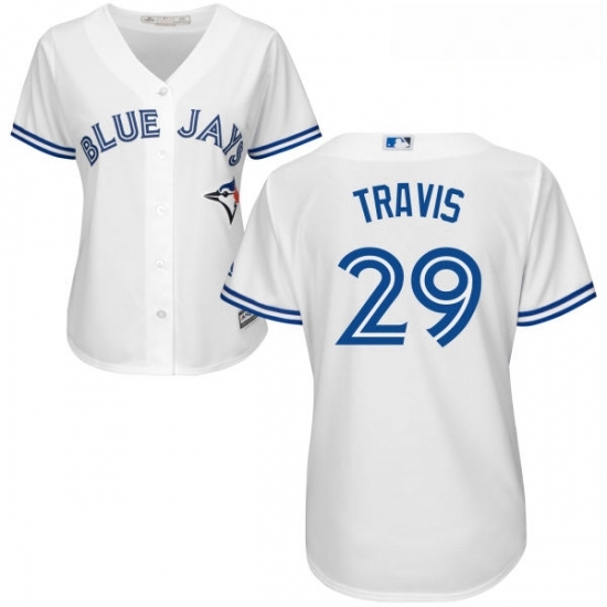 Womens Majestic Toronto Blue Jays 29 Devon Travis Authentic White Home MLB Jersey Womens Majestic Toronto Blue Jays 29 Devon Travis Authentic White Home MLB Jersey