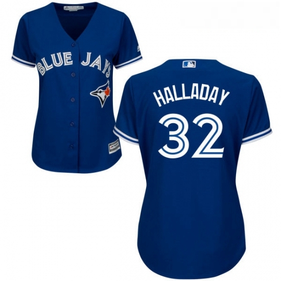 Womens Majestic Toronto Blue Jays 32 Roy Halladay Replica Blue Alternate MLB Jersey Womens Majestic Toronto Blue Jays 32 Roy Halladay Replica Blue Alternate MLB Jersey