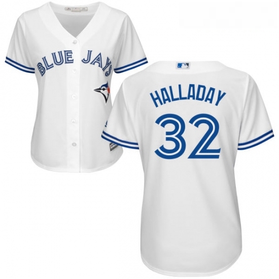 Womens Majestic Toronto Blue Jays 32 Roy Halladay Replica White Home MLB Jersey Womens Majestic Toronto Blue Jays 32 Roy Halladay Replica White Home MLB Jersey