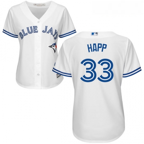 Womens Majestic Toronto Blue Jays 33 JA Happ Authentic White Home MLB Jersey Womens Majestic Toronto Blue Jays 33 JA Happ Authentic White Home MLB Jersey