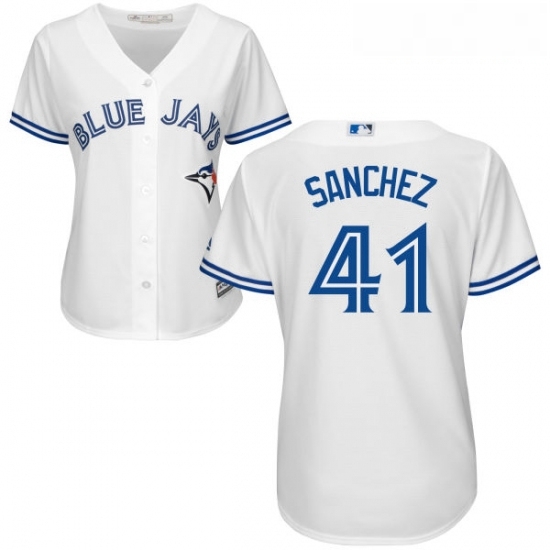 Womens Majestic Toronto Blue Jays 41 Aaron Sanchez Authentic White Home MLB Jersey Womens Majestic Toronto Blue Jays 41 Aaron Sanchez Authentic White Home MLB Jersey