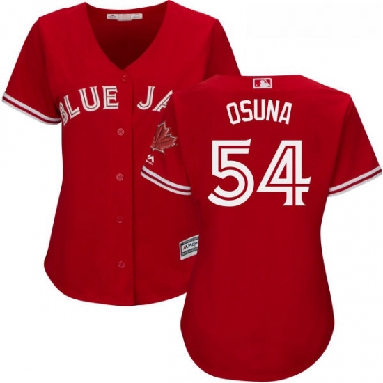 Womens Majestic Toronto Blue Jays 54 Roberto Osuna Replica Scarlet Alternate MLB Jersey Womens Majestic Toronto Blue Jays 54 Roberto Osuna Replica Scarlet Alternate MLB Jersey