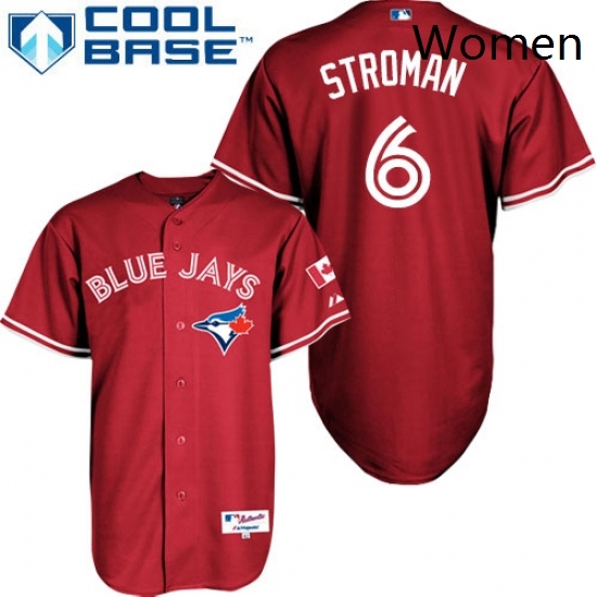 Womens Majestic Toronto Blue Jays 6 Marcus Stroman Authentic Red Canada Day MLB Jersey Womens Majestic Toronto Blue Jays 6 Marcus Stroman Authentic Red Canada Day MLB Jersey