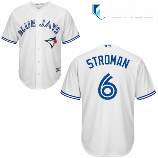 Womens Majestic Toronto Blue Jays 6 Marcus Stroman Replica White MLB Jersey Womens Majestic Toronto Blue Jays 6 Marcus Stroman Replica White MLB Jersey