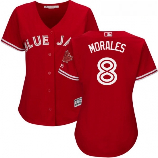 Womens Majestic Toronto Blue Jays 8 Kendrys Morales Replica Scarlet Alternate MLB Jersey Womens Majestic Toronto Blue Jays 8 Kendrys Morales Replica Scarlet Alternate MLB Jersey