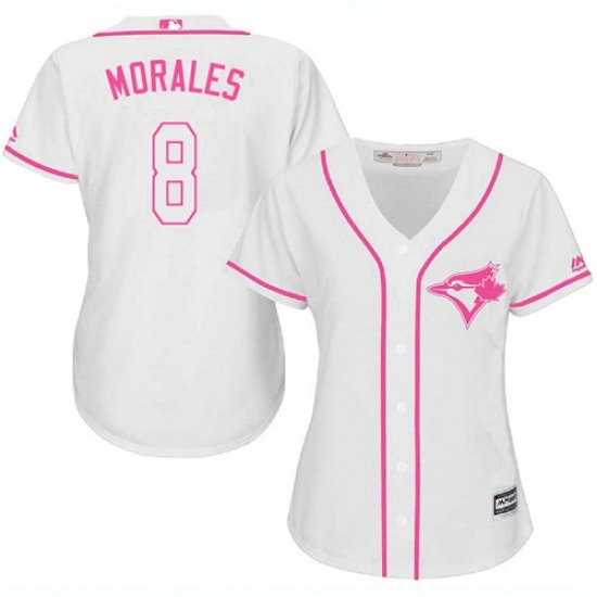 Womens Majestic Toronto Blue Jays 8 Kendrys Morales Replica White Fashion Cool Base MLB Jersey Womens Majestic Toronto Blue Jays 8 Kendrys Morales Replica White Fashion Cool Base MLB Jersey
