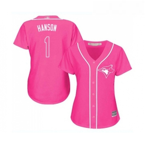 Womens Toronto Blue Jays 1 Alen Hanson Replica Pink Fashion Cool Base Baseball Jersey Womens Toronto Blue Jays 1 Alen Hanson Replica Pink Fashion Cool Base Baseball Jersey