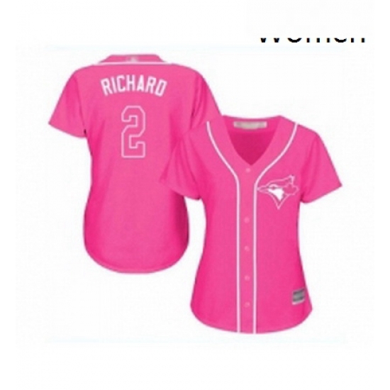 Womens Toronto Blue Jays 2 Clayton Richard Replica Pink Fashion Cool Base Baseball Jersey Womens Toronto Blue Jays 2 Clayton Richard Replica Pink Fashion Cool Base Baseball Jersey