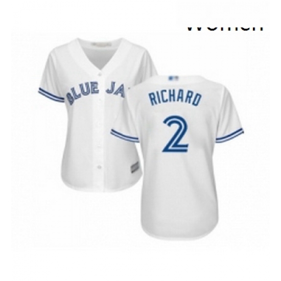 Womens Toronto Blue Jays 2 Clayton Richard Replica White Home Baseball Jersey Womens Toronto Blue Jays 2 Clayton Richard Replica White Home Baseball Jersey