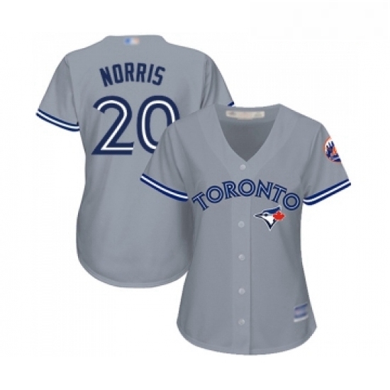 Womens Toronto Blue Jays 20 Bud Norris Replica Grey Road Baseball Jersey Womens Toronto Blue Jays 20 Bud Norris Replica Grey Road Baseball Jersey