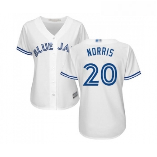 Womens Toronto Blue Jays 20 Bud Norris Replica White Home Baseball Jersey Womens Toronto Blue Jays 20 Bud Norris Replica White Home Baseball Jersey