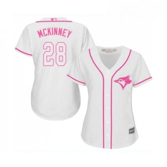 Womens Toronto Blue Jays 28 Billy McKinney Replica White Fashion Cool Base Baseball Jersey Womens Toronto Blue Jays 28 Billy McKinney Replica White Fashion Cool Base Baseball Jersey