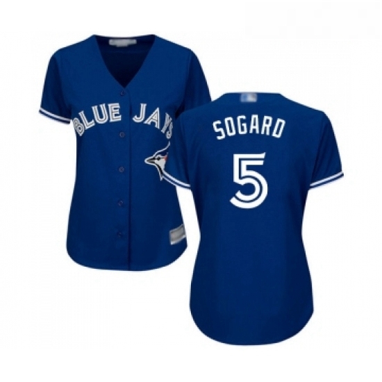 Womens Toronto Blue Jays 5 Eric Sogard Replica Blue Alternate Baseball Jersey Womens Toronto Blue Jays 5 Eric Sogard Replica Blue Alternate Baseball Jersey