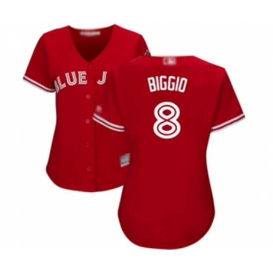 Women's Toronto Blue Jays #8 Cavan Biggio Authentic Scarlet Alternate Baseball Player Jersey Women's Toronto Blue Jays #8 Cavan Biggio Authentic Scarlet Alternate Baseball Player Jersey