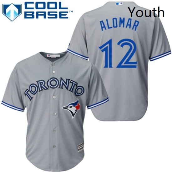 Youth Majestic Toronto Blue Jays 12 Roberto Alomar Authentic Grey Road MLB Jersey Youth Majestic Toronto Blue Jays 12 Roberto Alomar Authentic Grey Road MLB Jersey