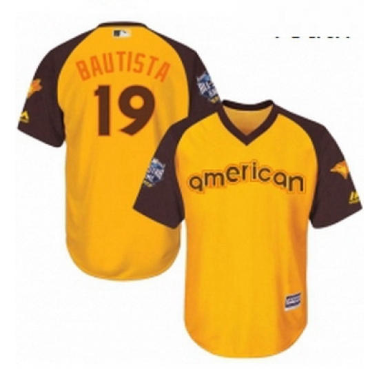 Youth Majestic Toronto Blue Jays 19 Jose Bautista Authentic Yellow 2016 All Star American League BP Cool Base MLB Jersey Youth Majestic Toronto Blue Jays 19 Jose Bautista Authentic Yellow 2016 All Star American League BP Cool Base MLB Jersey