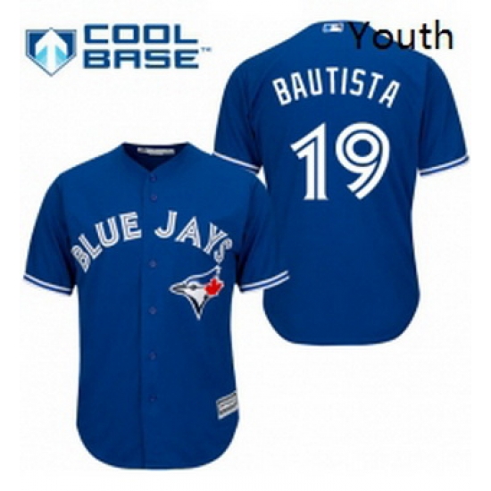 Youth Majestic Toronto Blue Jays 19 Jose Bautista Replica Blue Alternate MLB Jersey Youth Majestic Toronto Blue Jays 19 Jose Bautista Replica Blue Alternate MLB Jersey