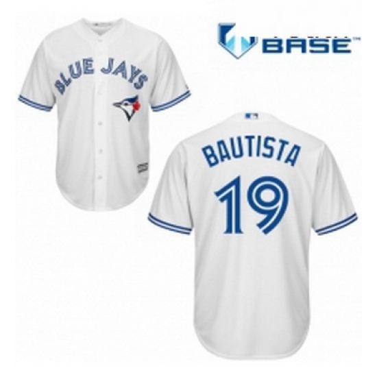 Youth Majestic Toronto Blue Jays 19 Jose Bautista Replica White Home MLB Jersey Youth Majestic Toronto Blue Jays 19 Jose Bautista Replica White Home MLB Jersey