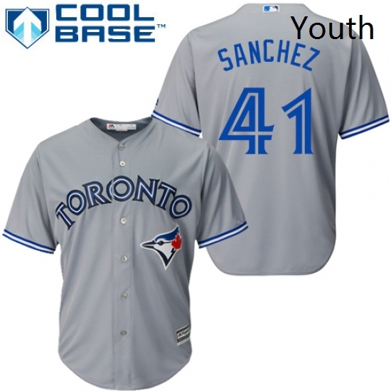 Youth Majestic Toronto Blue Jays 41 Aaron Sanchez Authentic Grey Road MLB Jersey Youth Majestic Toronto Blue Jays 41 Aaron Sanchez Authentic Grey Road MLB Jersey